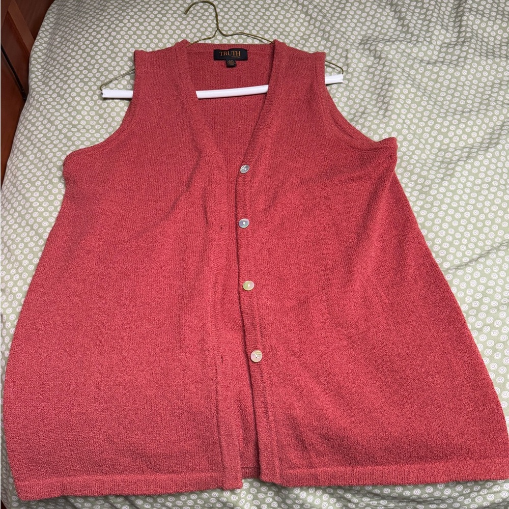 TRUTH by Republic Sweater Vest Cardigan Size L